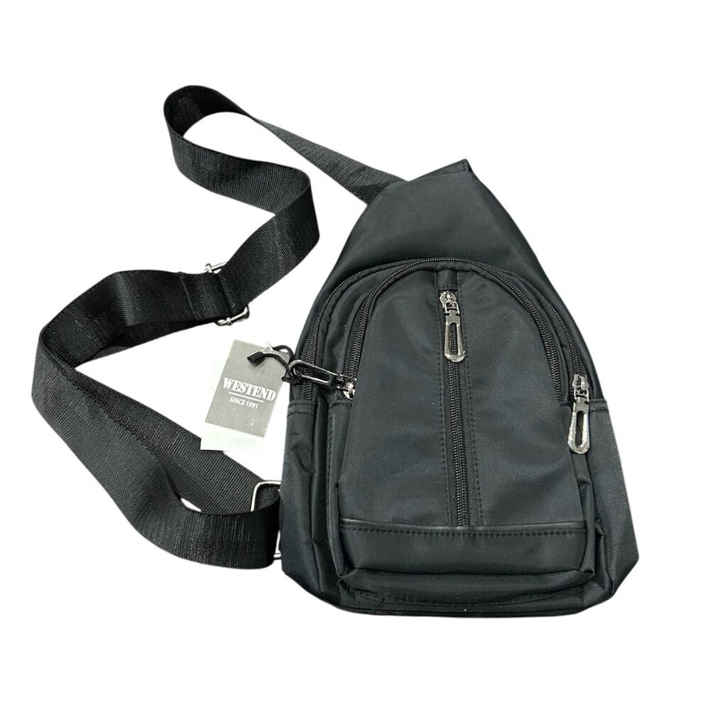 Westend NWT Black Crossbody Sling Backpack Adjustable Strap Zippered Compartment